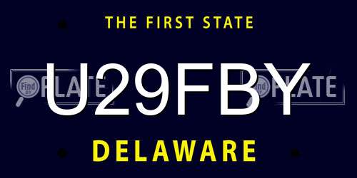 U29FBY Delaware License Plate