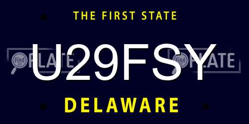 U29FSY Delaware License Plate