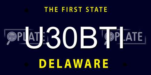U30BTI Delaware License Plate