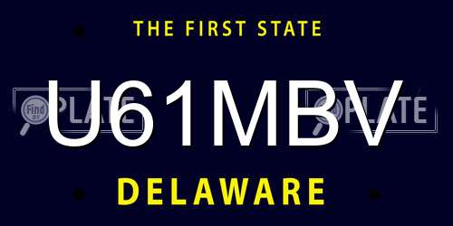 U61MBV Delaware License Plate