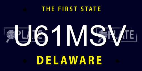 U61MSV Delaware License Plate