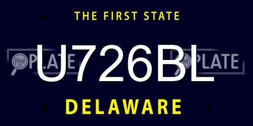 U726BL Delaware License Plate