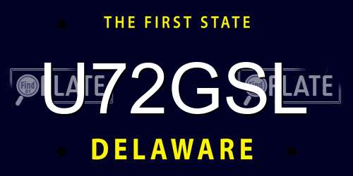 U72GSL Delaware License Plate