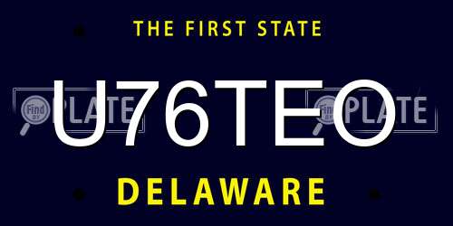 U76TEO Delaware License Plate