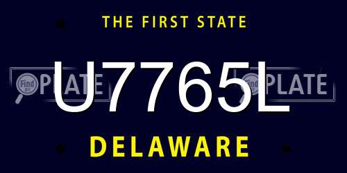 U7765L Delaware License Plate