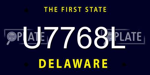 U7768L Delaware License Plate