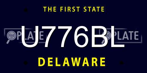 U776BL Delaware License Plate