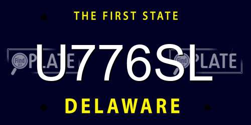 U776SL Delaware License Plate