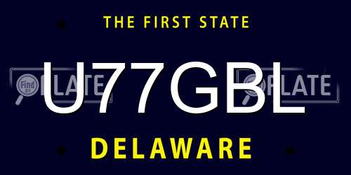 U77GBL Delaware License Plate