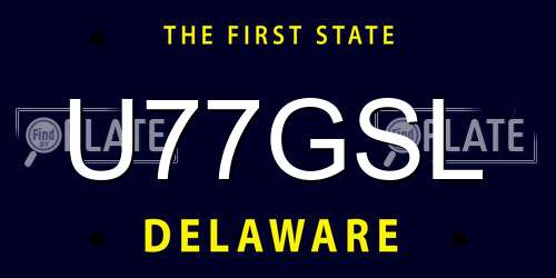 U77GSL Delaware License Plate