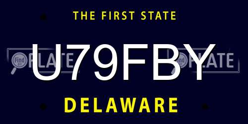 U79FBY Delaware License Plate