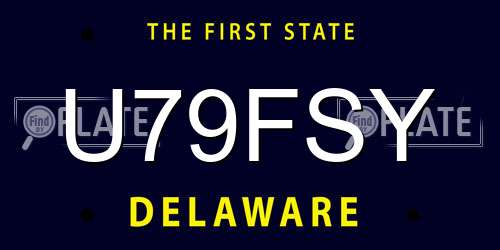 U79FSY Delaware License Plate