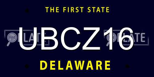 UBCZ16 Delaware License Plate