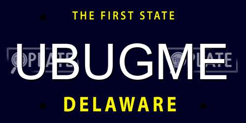 UBUGME Delaware License Plate