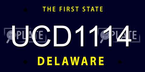 UCD1114 Delaware License Plate