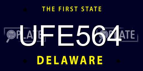 UFE564 Delaware License Plate