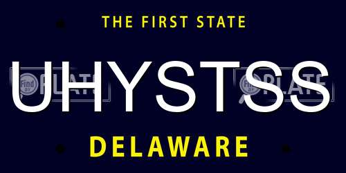 UHYSTSS Delaware License Plate