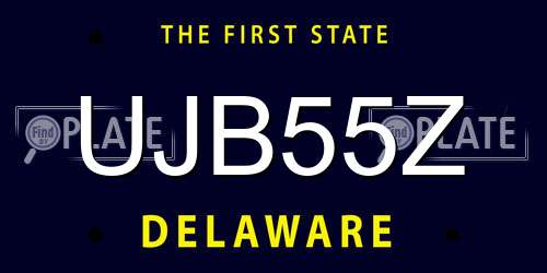 UJB55Z Delaware License Plate