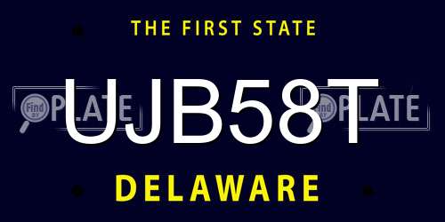 UJB58T Delaware License Plate