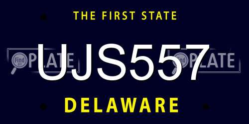 UJS557 Delaware License Plate