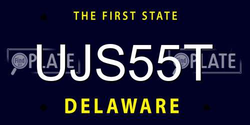 UJS55T Delaware License Plate