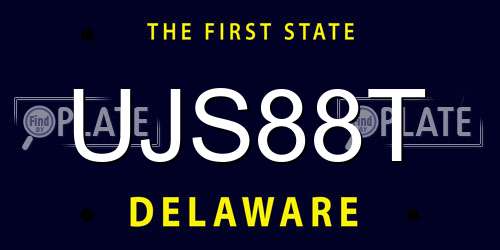 UJS88T Delaware License Plate