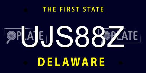 UJS88Z Delaware License Plate