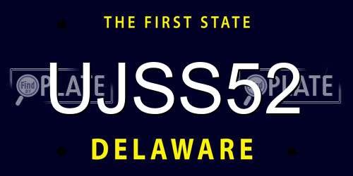 UJSS52 Delaware License Plate