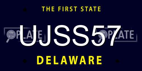 UJSS57 Delaware License Plate