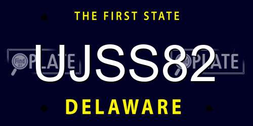 UJSS82 Delaware License Plate