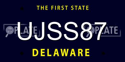 UJSS87 Delaware License Plate