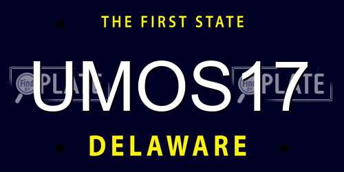 UMOS17 Delaware License Plate