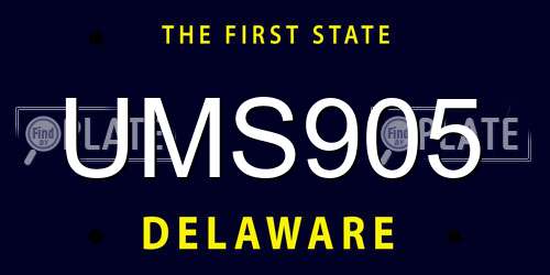 UMS905 Delaware License Plate