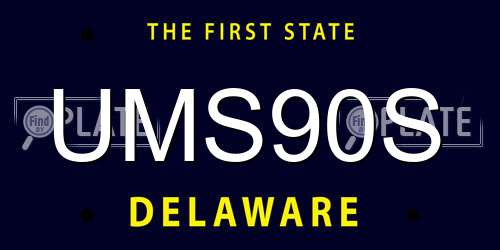 UMS90S Delaware License Plate