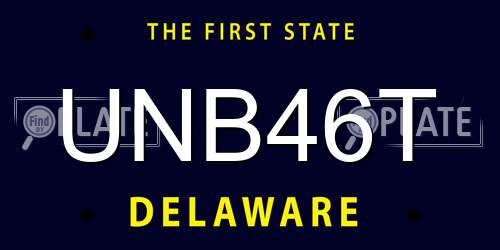 UNB46T Delaware License Plate