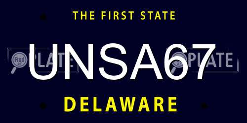 UNSA67 Delaware License Plate