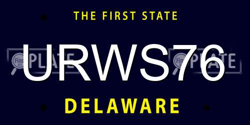 URWS76 Delaware License Plate