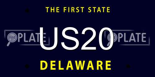 US20 Delaware License Plate