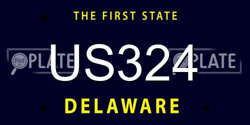 US324 Delaware License Plate