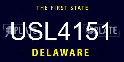 USL4151 Delaware License Plate
