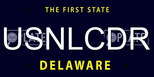USNLCDR Delaware License Plate