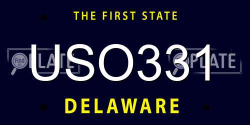 USO331 Delaware License Plate