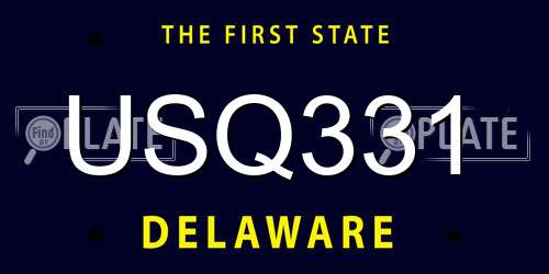 USQ331 Delaware License Plate