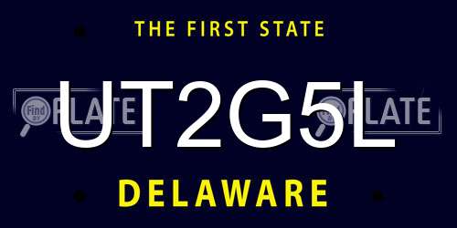 UT2G5L Delaware License Plate