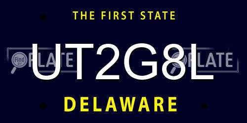 UT2G8L Delaware License Plate