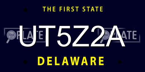 UT5Z2A Delaware License Plate