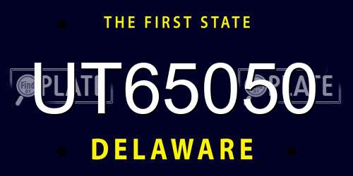 UT65050 Delaware License Plate