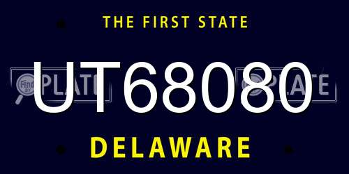 UT68080 Delaware License Plate