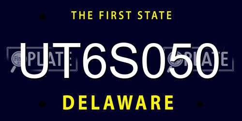 UT6S050 Delaware License Plate