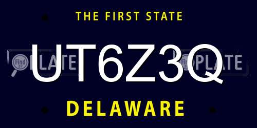 UT6Z3Q Delaware License Plate